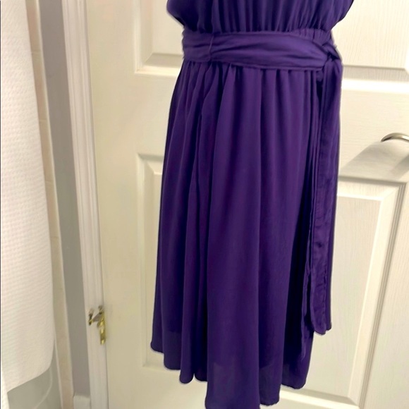 Anthropologie Maeve Purple Wrap Dress with Cap Sleeves V Neck Size XS - Picture 10 of 13